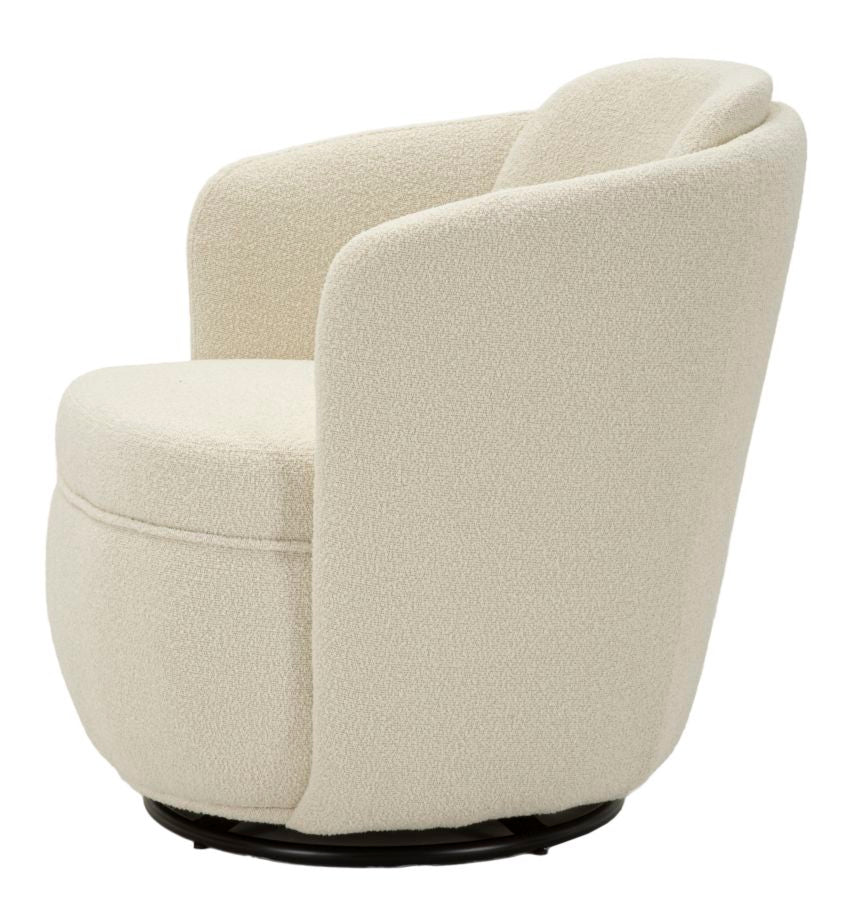 Lænetol i creme, polyester – 70x72x75, 44x5 cm