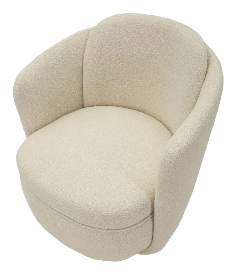 Lænetol i creme, polyester – 70x72x75, 44x5 cm