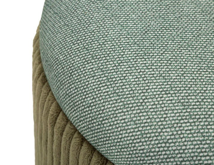 Taburetter i grøn, mdf og polyester – 38x38 32x28 cm