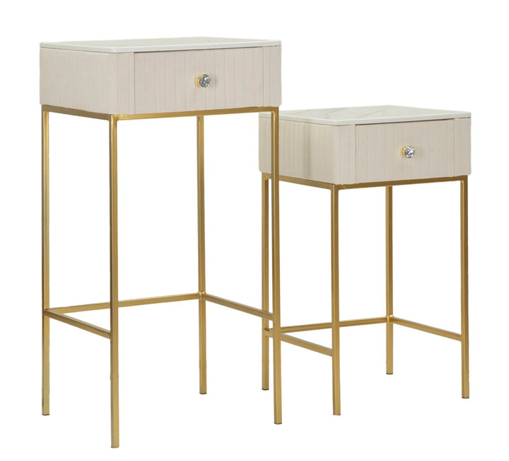 Glam bord i fyrretræ, mdf og metal – 45x90 40x70 cm