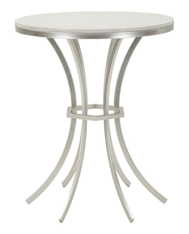 Glam bord i hvid, jern og marmor  – 56x68 cm