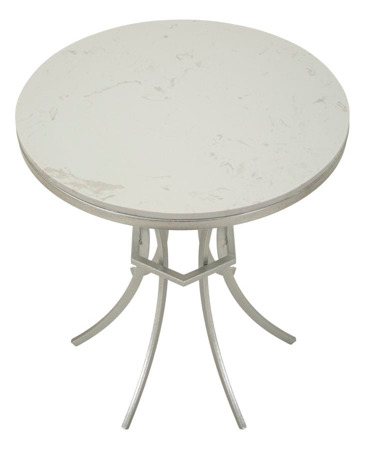 Glam bord i hvid, jern og marmor  – 56x68 cm