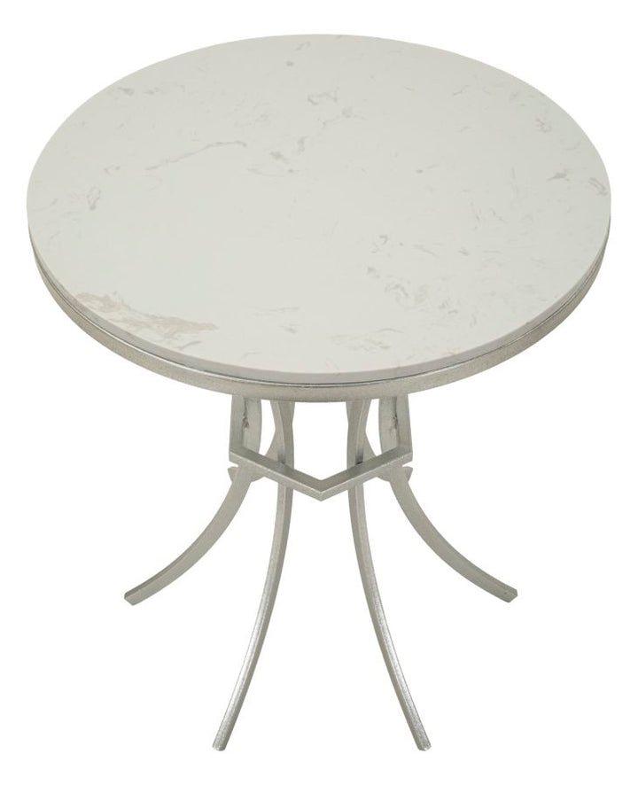 Glam bord i hvid, jern og marmor  – 56x68 cm