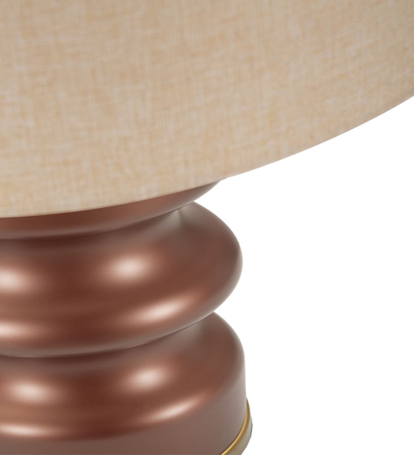 Glam bordlampe i guldfarve af glas, metal og stof – 36x5x56 cm