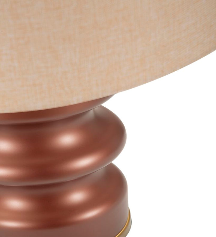 Glam bordlampe i guldfarve af glas, metal og stof – 36x5x56 cm