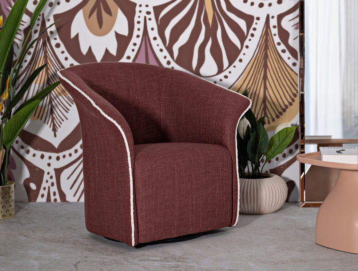 Lænetol i bordeaux rød, polyester – 70x72x75, 44x5 cm