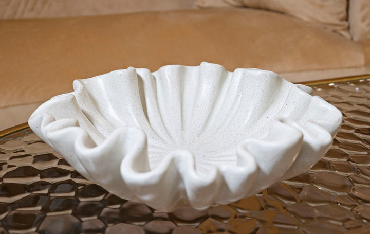 Fad, cremefarvet i polyresin – 31x9 cm
