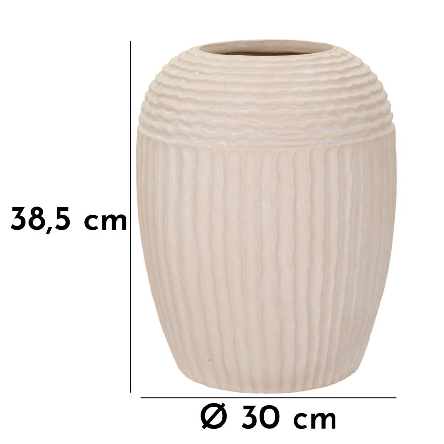 Vase i cremehvid – 30x38x5 cm