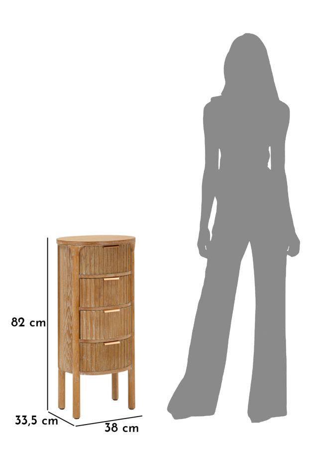 Elegant kommode i træ, MDF and jern – 38x33x5 cm