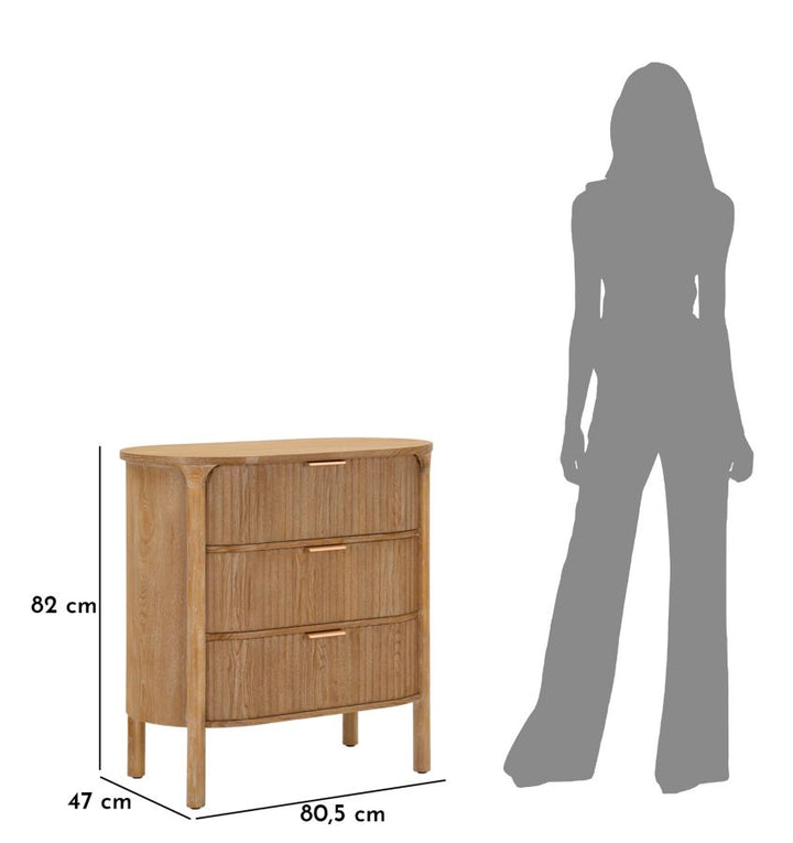 Moderne kommode i træ, MDF and jern – 80x5x47 cm