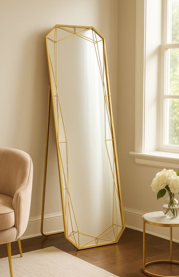 GOLD gulvspejl, B46 x D2 x H153 cm