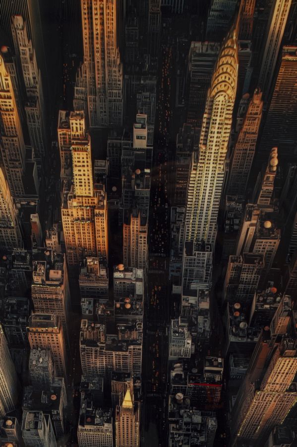 Lærredsprint New York med ramme -A- (72 x 4 x 102 cm)