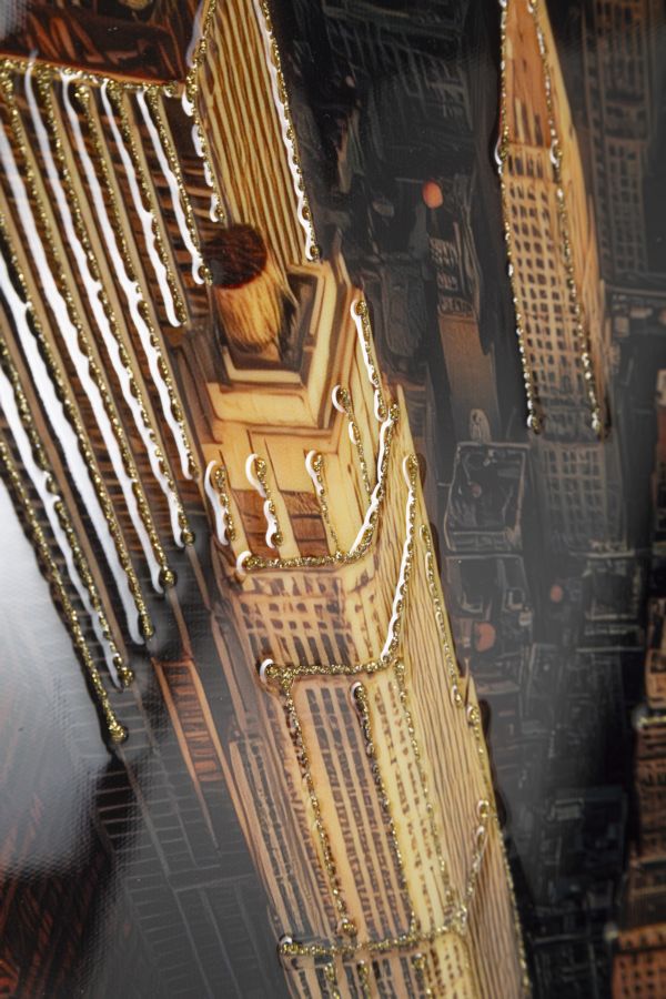 Lærredsprint New York med ramme -A- (72 x 4 x 102 cm)