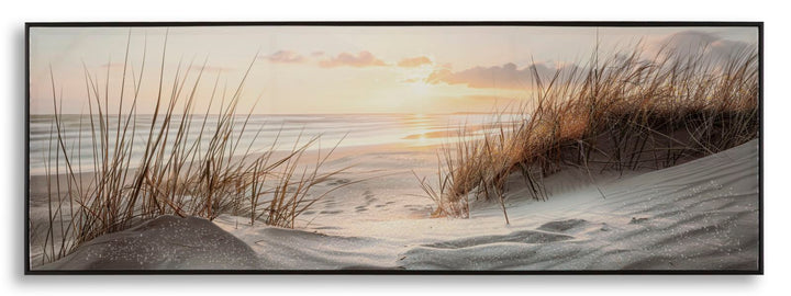 Lærredsprint Strand med ramme -A- (152 x 4 x 52 cm)