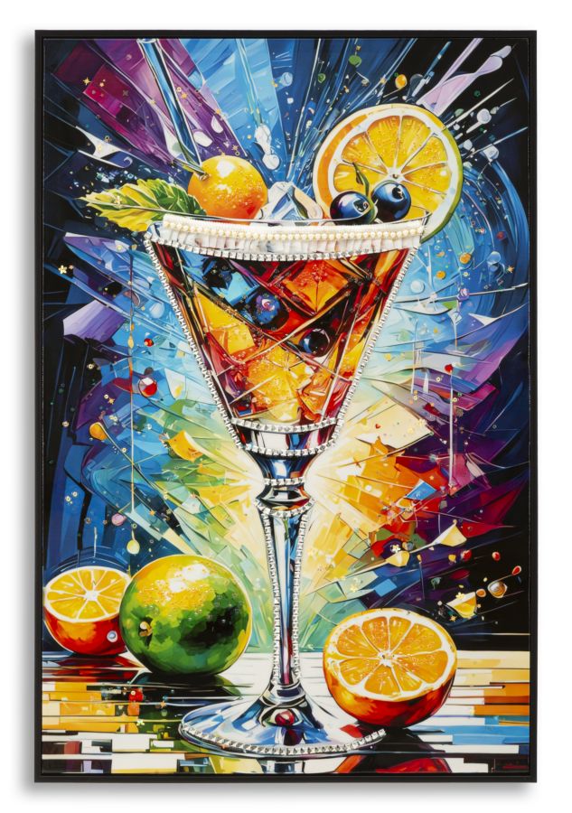 Lærredsprint Cocktail med ramme -A- (62 x 3,5 x 92 cm)