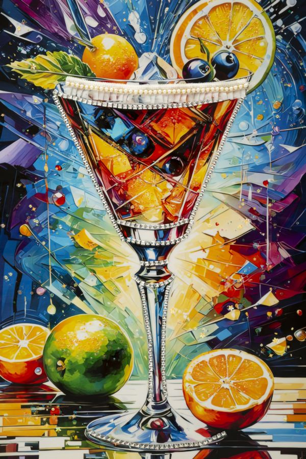 Lærredsprint Cocktail med ramme -A- (62 x 3,5 x 92 cm)