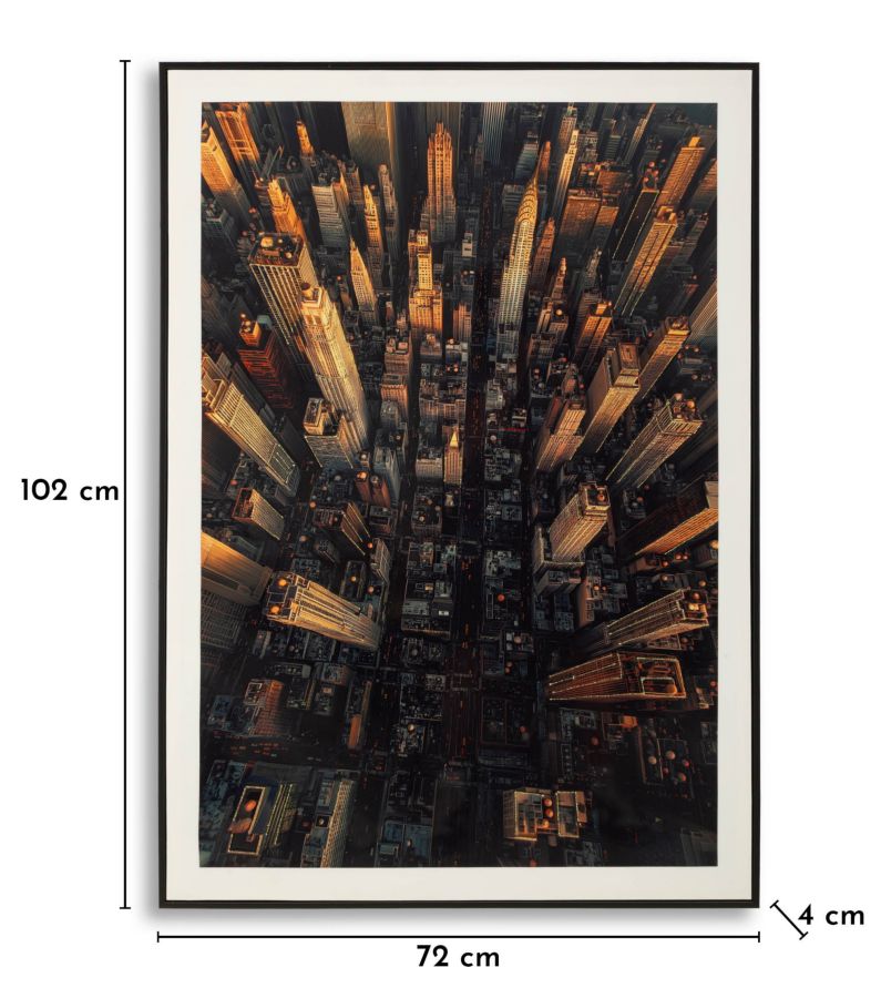 Lærredsprint New York med ramme -A- (72 x 4 x 102 cm)