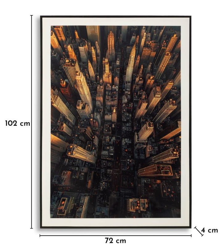 Lærredsprint New York med ramme -A- (72 x 4 x 102 cm)