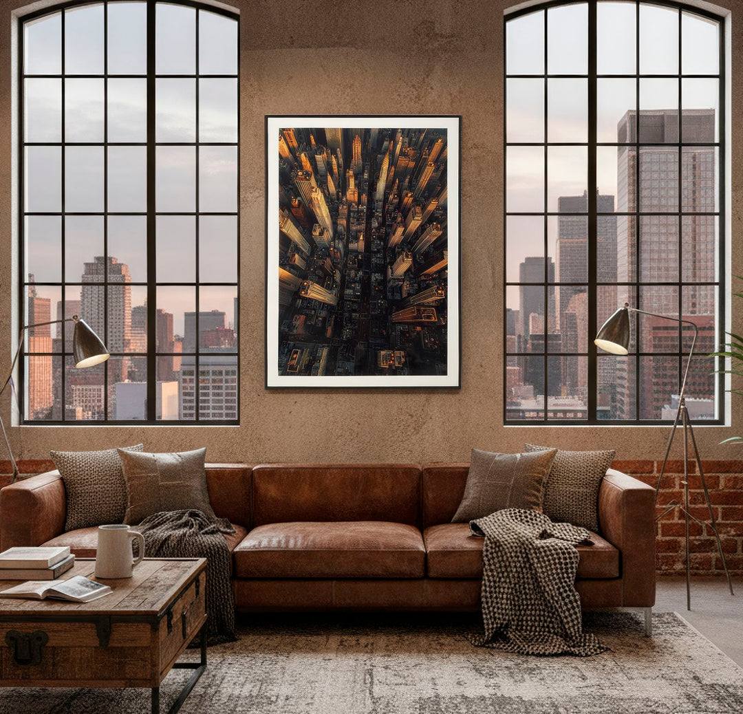 Lærredsprint New York med ramme -A- (72 x 4 x 102 cm)