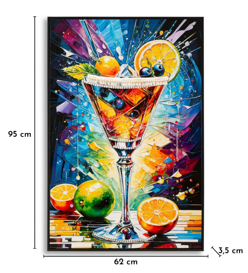 Lærredsprint Cocktail med ramme -A- (62 x 3,5 x 92 cm)