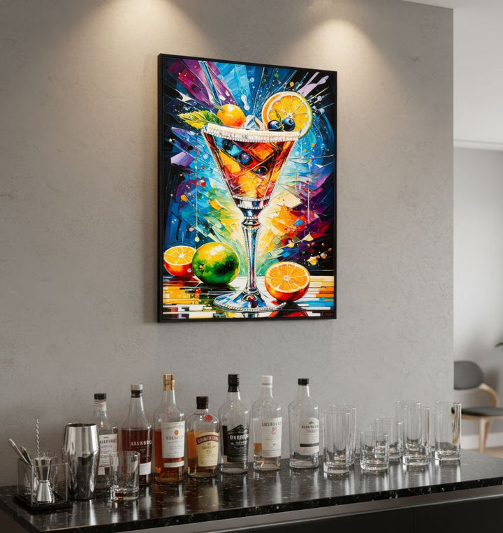 Lærredsprint Cocktail med ramme -A- (62 x 3,5 x 92 cm)