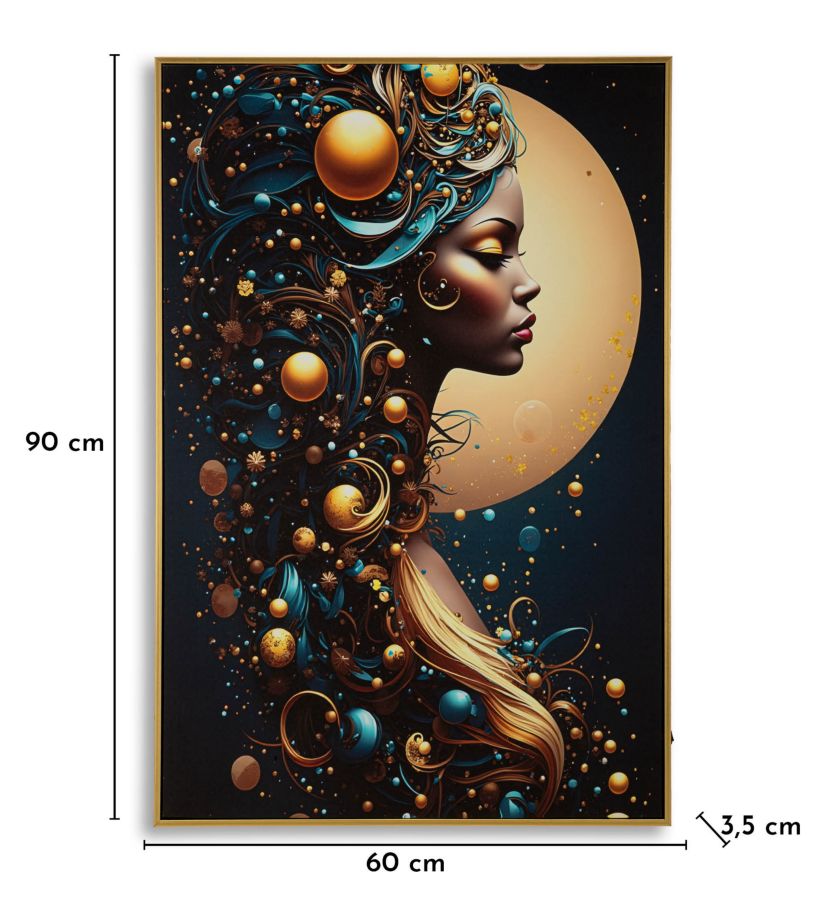 Canvasbillede med LED Minerva med ramme -A- (60 x 3,5 x 90 cm)