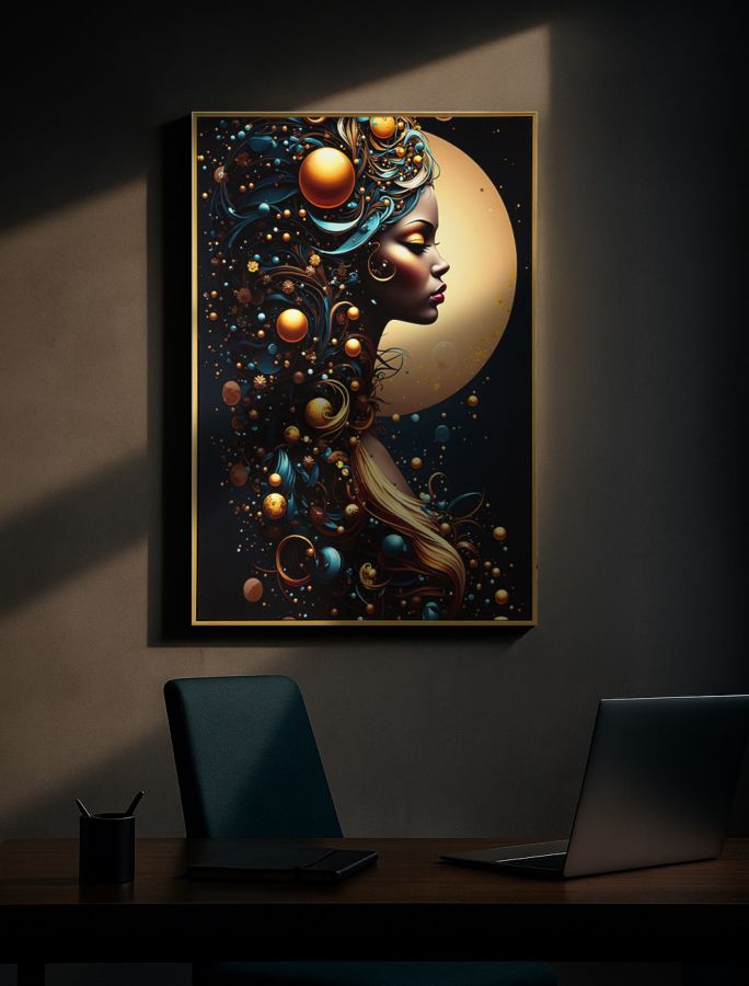 Canvasbillede med LED Minerva med ramme -A- (60 x 3,5 x 90 cm)