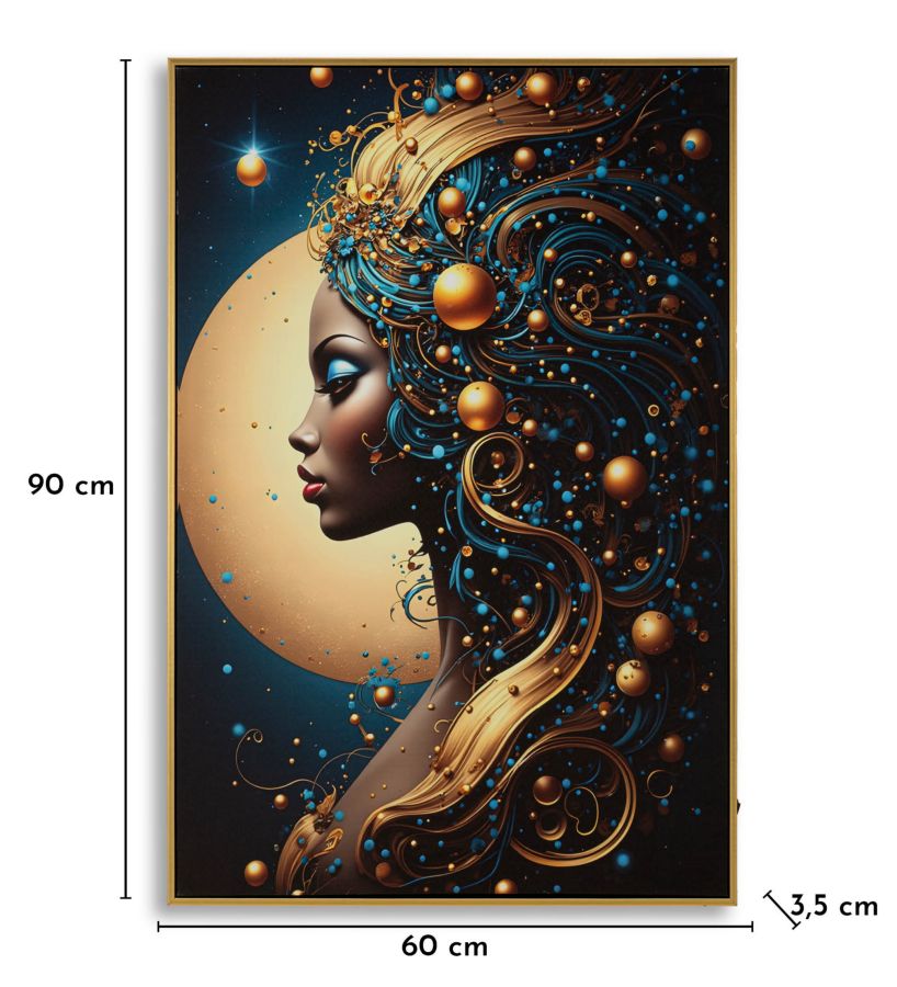 Canvasbillede med LED Minerva med ramme -B- (60 x 3,5 x 90 cm)