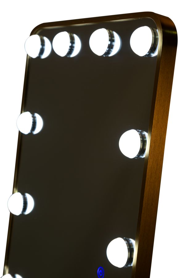 LED GULVSPEJL HOLLYWOOD REKTANGULÆR CM 50X6-45X160 (3 LYSFARVER)