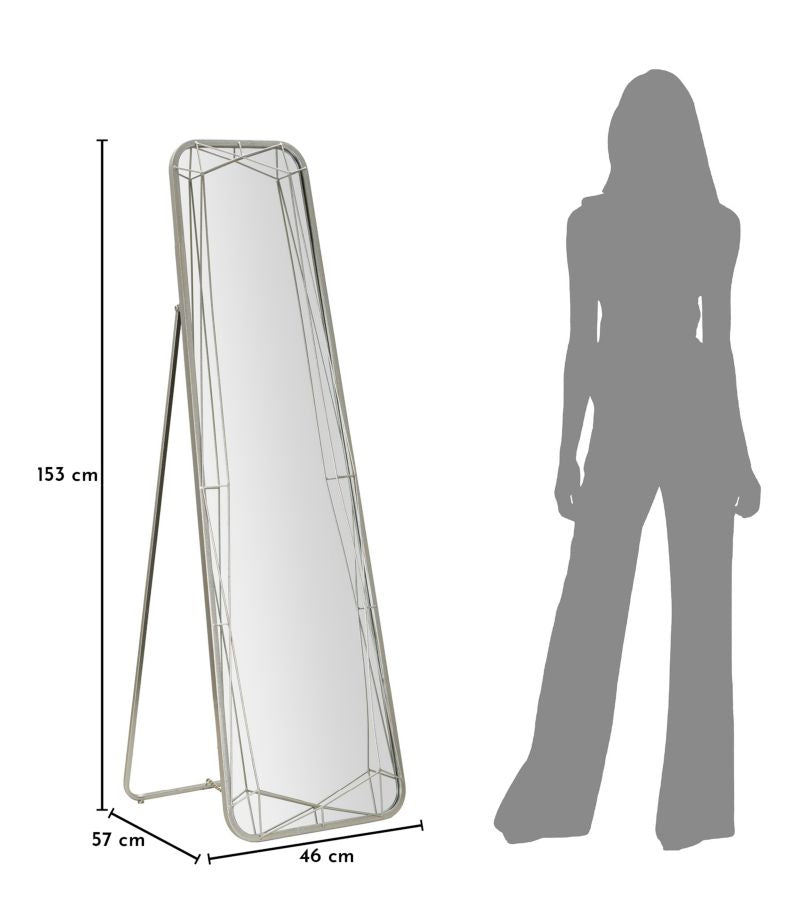SILVER gulvspejl, B46 x D2 x H153 cm