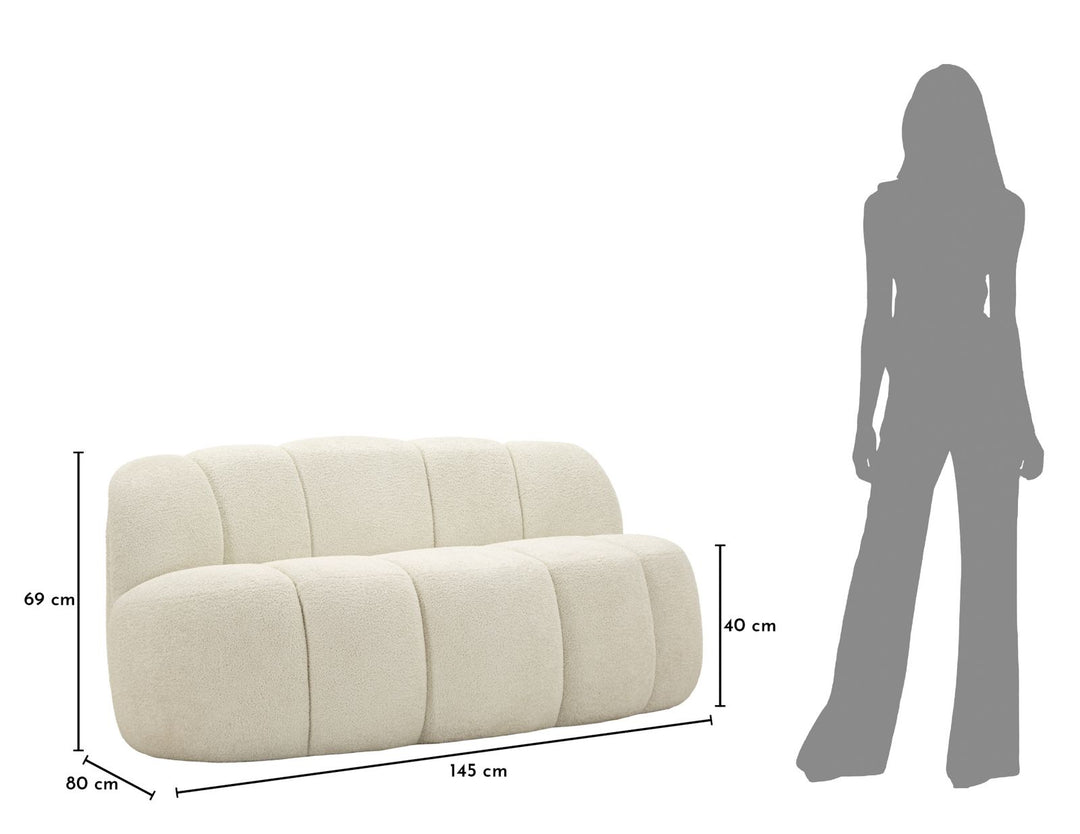 BALL 2-PERSONERS SOFA HVID CM 145X80X69