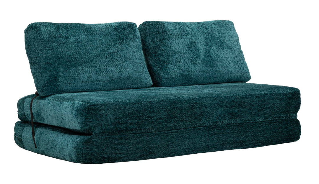 FASTER SOVESOFA TEAL CM 150X100X80 (KOMPRIMERET - SENGEMÅL CM 213 x 150 x 18)