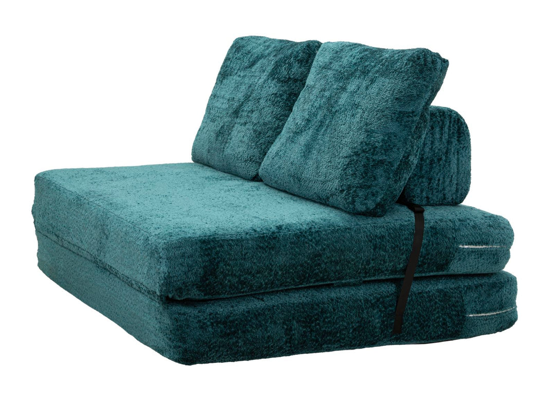 FASTER SOVESOFA TEAL CM 150X100X80 (KOMPRIMERET - SENGEMÅL CM 213 x 150 x 18)