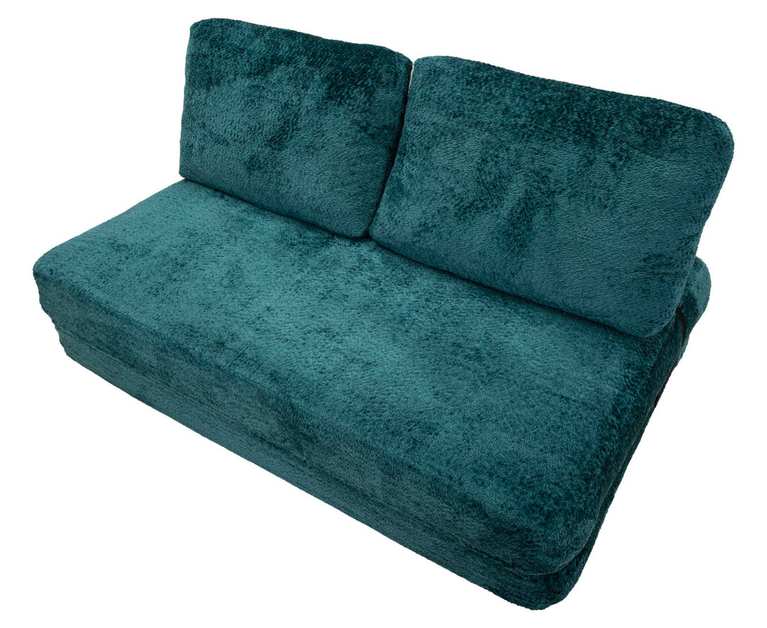 FASTER SOVESOFA TEAL CM 150X100X80 (KOMPRIMERET - SENGEMÅL CM 213 x 150 x 18)