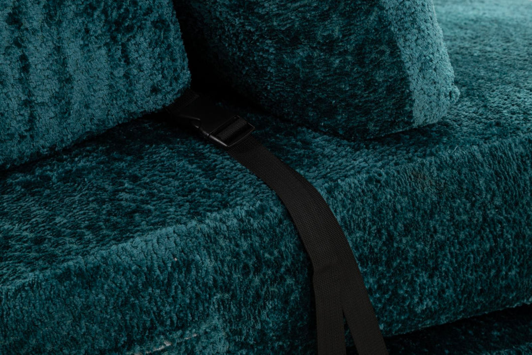 FASTER SOVESOFA TEAL CM 150X100X80 (KOMPRIMERET - SENGEMÅL CM 213 x 150 x 18)