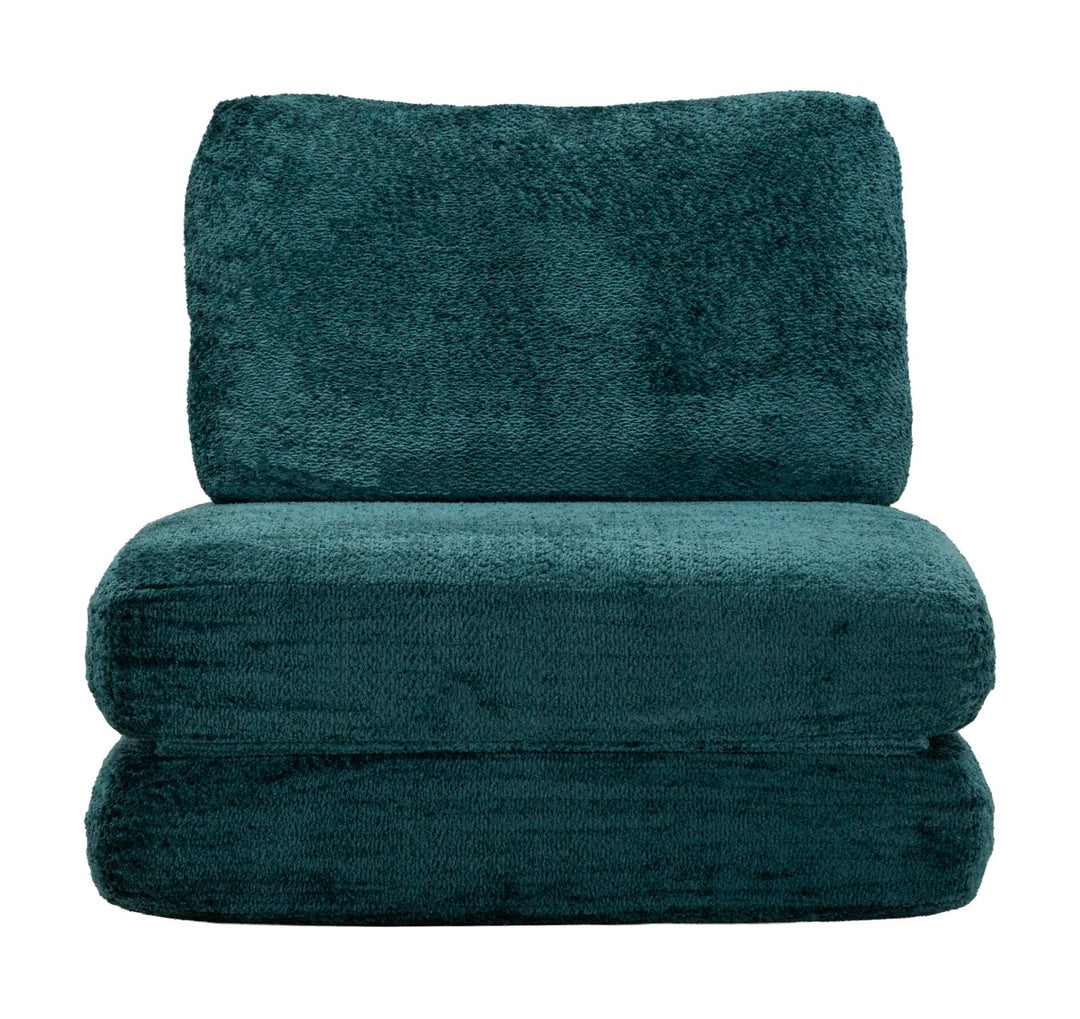 FASTER LÆNESTOL/SENG TEAL CM 80X100X80 (KOMPRIMERET - SENGEMÅL CM 204 x 80 x 18)