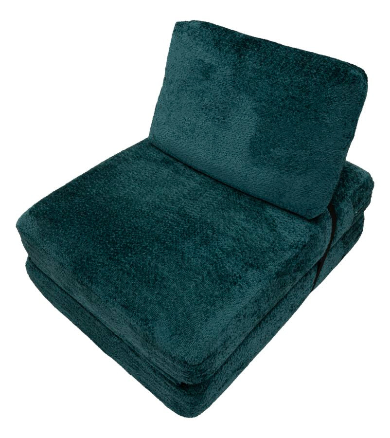 FASTER LÆNESTOL/SENG TEAL CM 80X100X80 (KOMPRIMERET - SENGEMÅL CM 204 x 80 x 18)