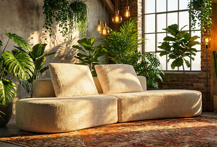 ISLAND SOFA HVID CM 238X92X78 (KOMPRIMERET)