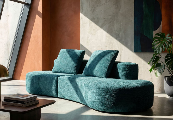 ISLAND SOFA TEAL CM 238X92X78 (KOMPRIMERET)