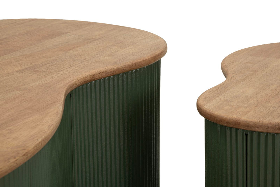 FRANKFURT SOFABORD GRØN SÆT MED 2 STK. CM 87X53X32-50X35X28