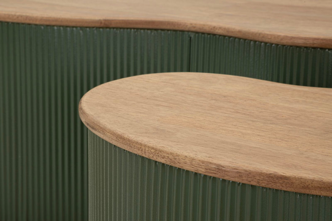 FRANKFURT SOFABORD GRØN SÆT MED 2 STK. CM 87X53X32-50X35X28