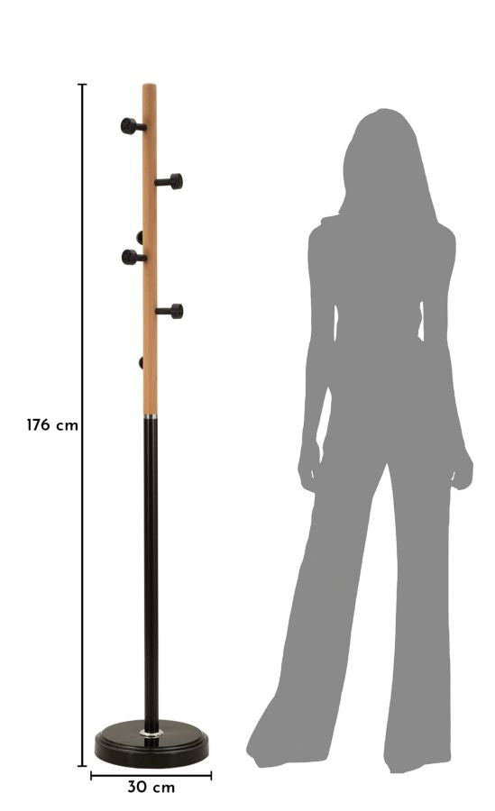 ROCK COAT RACK – Tøjstativ i metal og træ (Ø30 x 176 cm)