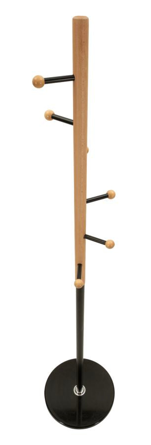 STEP COAT RACK – Tøjstativ i sort og træ (Ø37 x 172 cm)