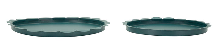 SATURN RUNDT SERVERINGSFAD TEAL SÆT MED 2 STK. CM Ø 33X2-27,5X2