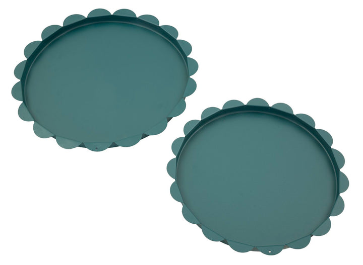 SATURN RUNDT SERVERINGSFAD TEAL SÆT MED 2 STK. CM Ø 33X2-27,5X2