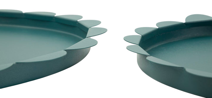 SATURN RUNDT SERVERINGSFAD TEAL SÆT MED 2 STK. CM Ø 33X2-27,5X2