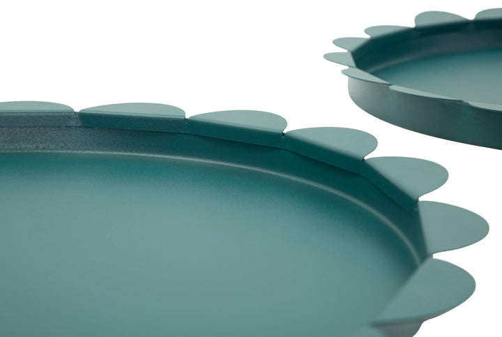 SATURN RUNDT SERVERINGSFAD TEAL SÆT MED 2 STK. CM Ø 33X2-27,5X2