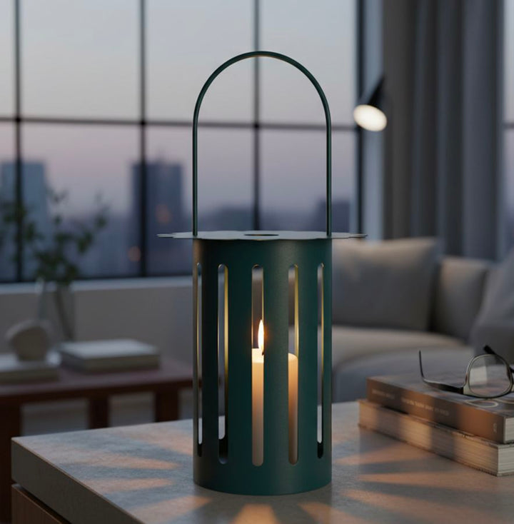 SATURN LANTERNE TEAL CM Ø 24X43
