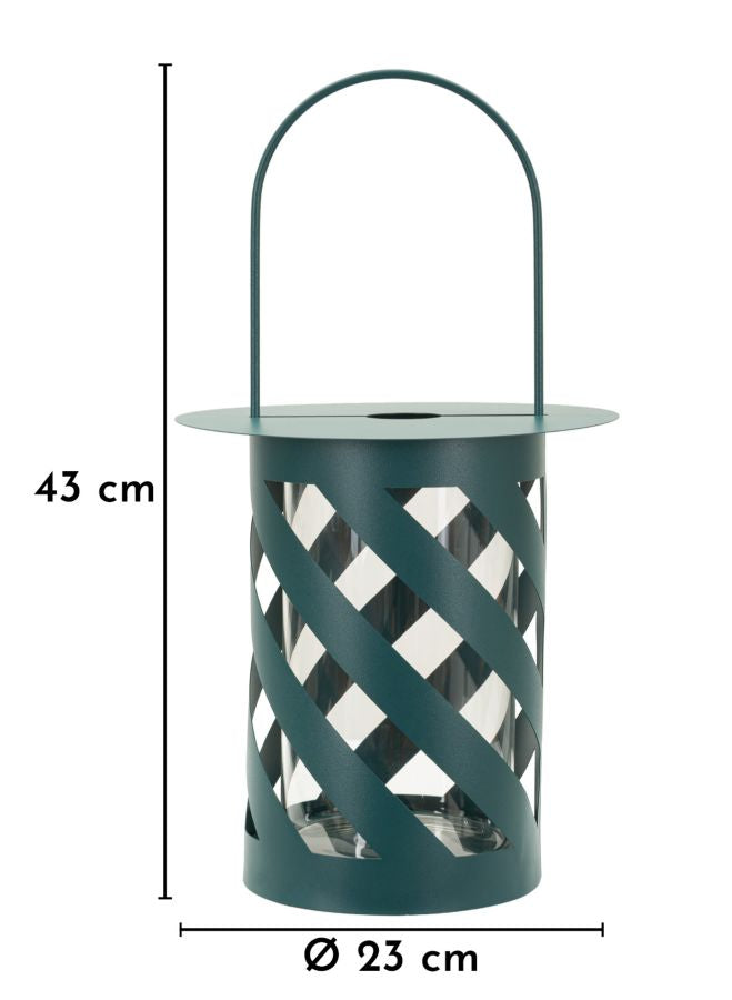 TWIST SATURN LANTERNE TEAL CM Ø 23X43