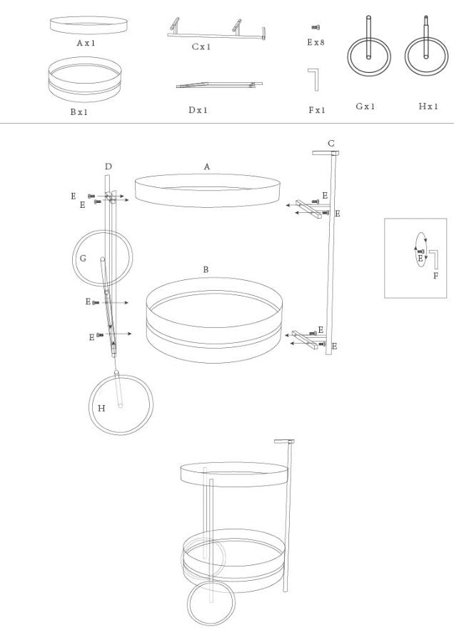 SATURN BARVOGN DOVE TEAL CM 40X49,5X61